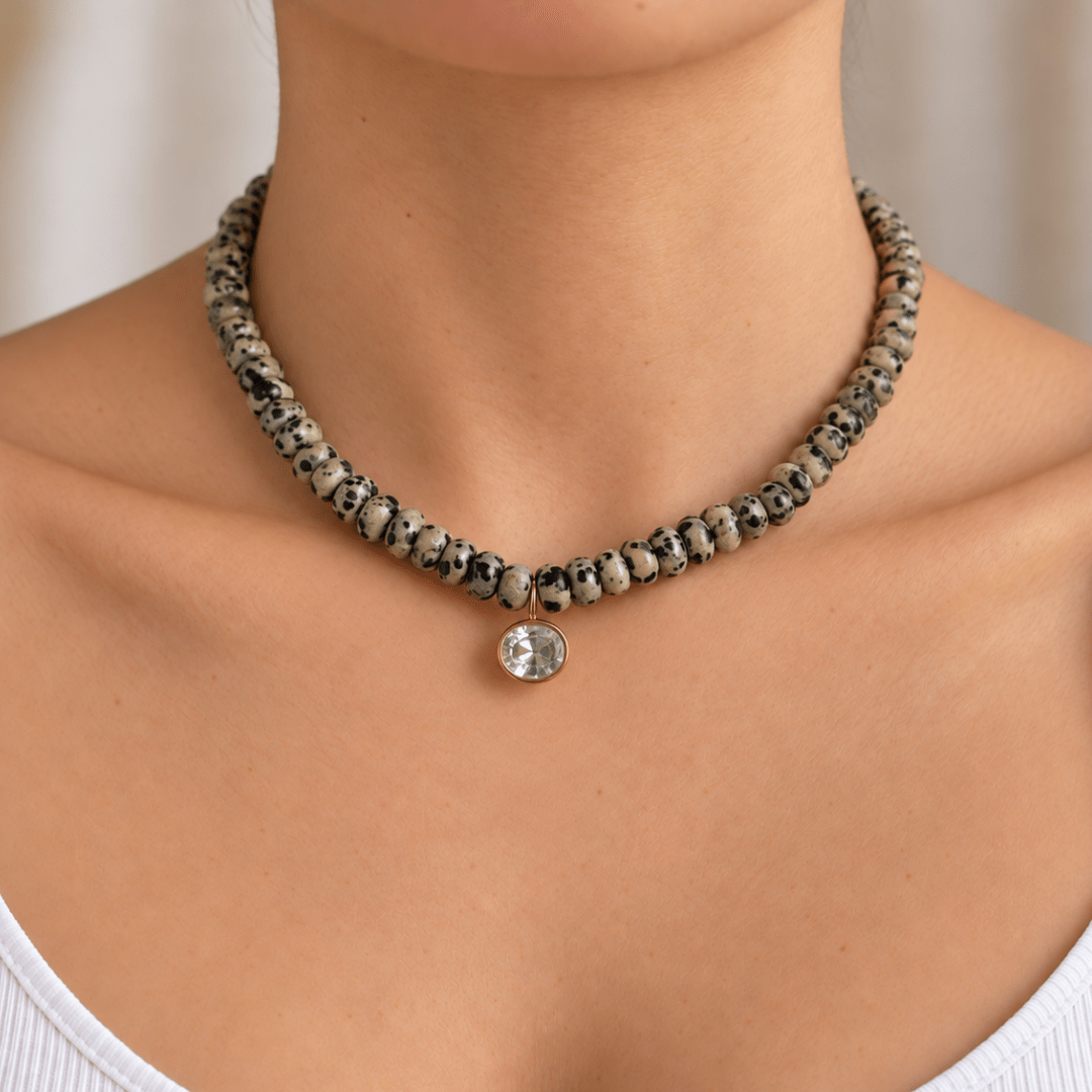 Dalmatian Jasper Gaia Necklace - COLLARES - Malandra Jewelry - TC2755