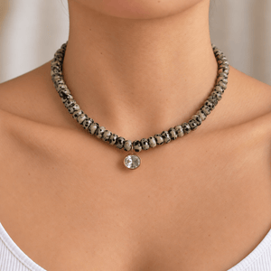 Dalmatian Jasper Gaia Necklace - COLLARES - Malandra Jewelry - TC2755