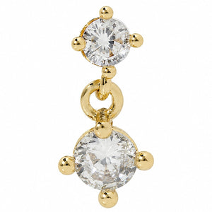 DANGLING CRYSTAL GOLD PIERCING - ARETES - Malandra Jewelry - ZTA31-EGD1805