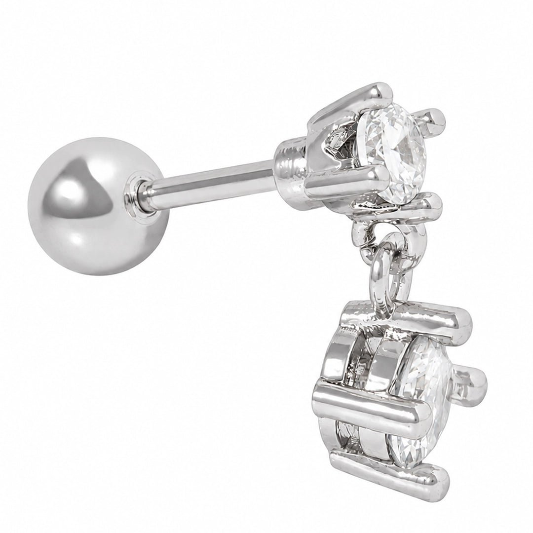 DANGLING CRYSTAL SILVER PIERCING - ARETES - Malandra Jewelry - ZTA31.P-EGD1805