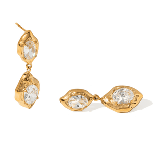 DANGLING MARQUISE EARRINGS - ARETES - Malandra Jewelry - EUWA499-JDE0112283