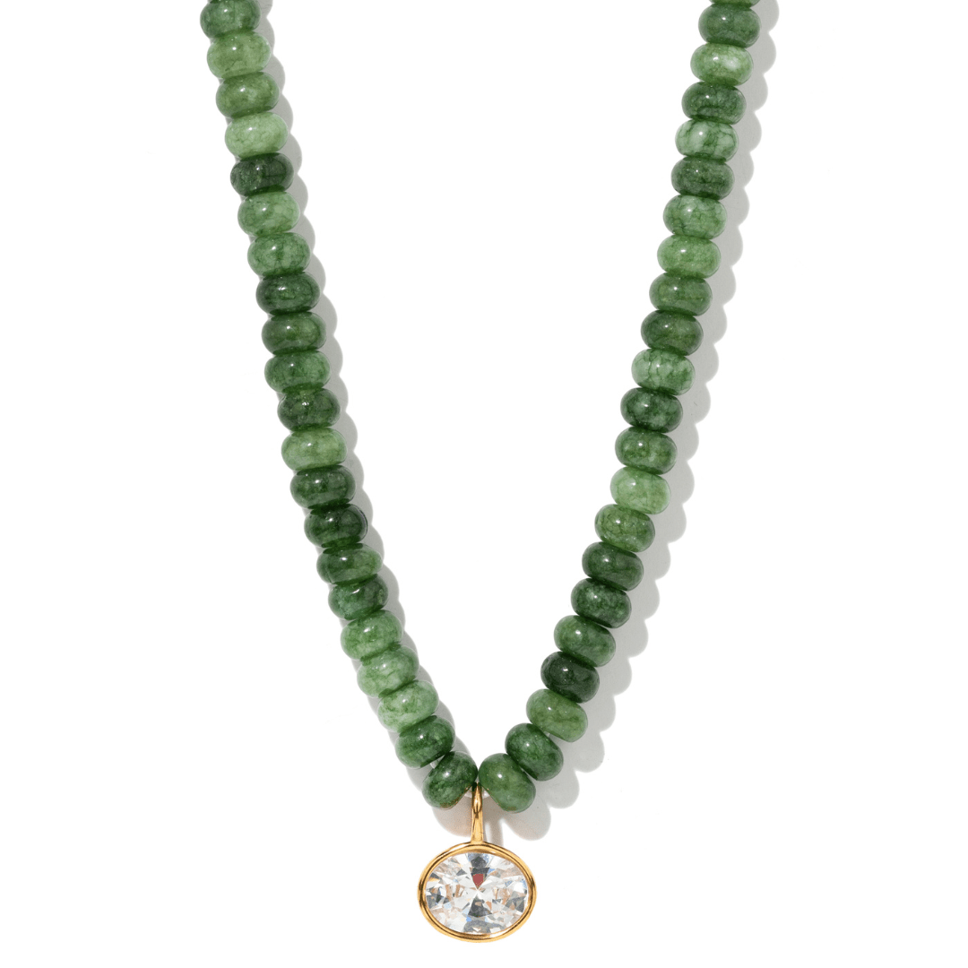 DARK JADE GAIA NECKLACE - COLLARES - Malandra Jewelry - TC2431