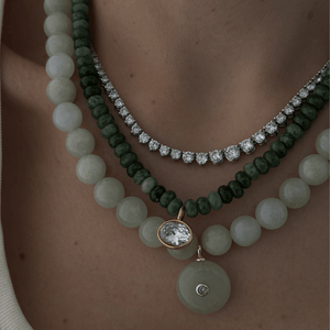 DARK JADE GAIA NECKLACE - COLLARES - Malandra Jewelry - TC2431