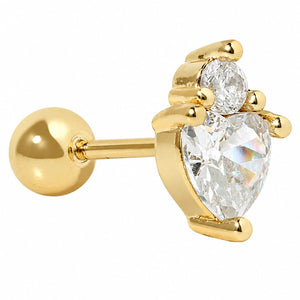 DARLING HEART GOLD PIERCING - ARETES - Malandra Jewelry - ZTA27-EGD1522