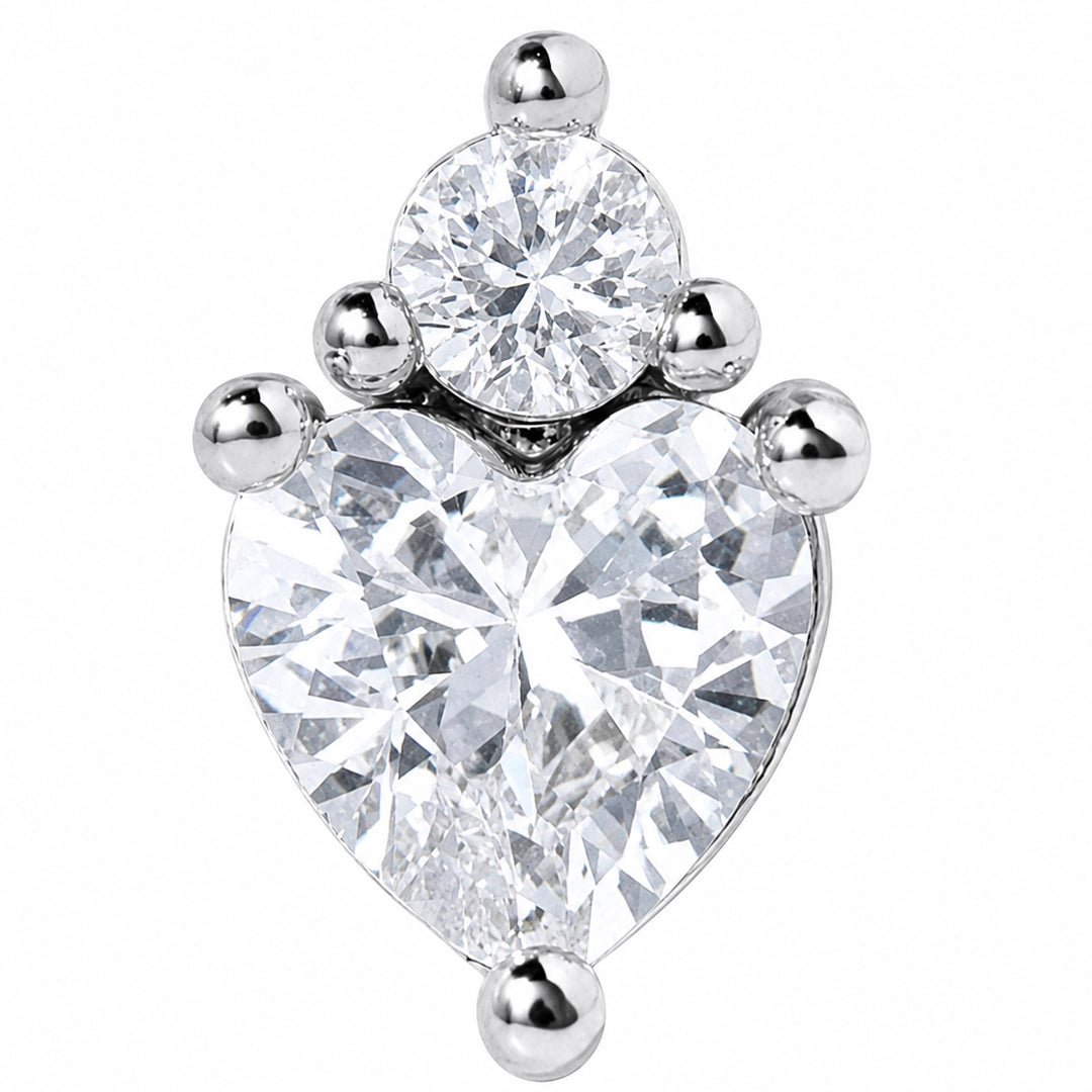 DARLING HEART SILVER PIERCING - ARETES - Malandra Jewelry - ZTA27.P-EGD1522