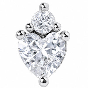 DARLING HEART SILVER PIERCING - ARETES - Malandra Jewelry - ZTA27.P-EGD1522