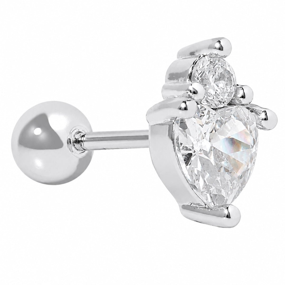 DARLING HEART SILVER PIERCING - ARETES - Malandra Jewelry - ZTA27.P-EGD1522