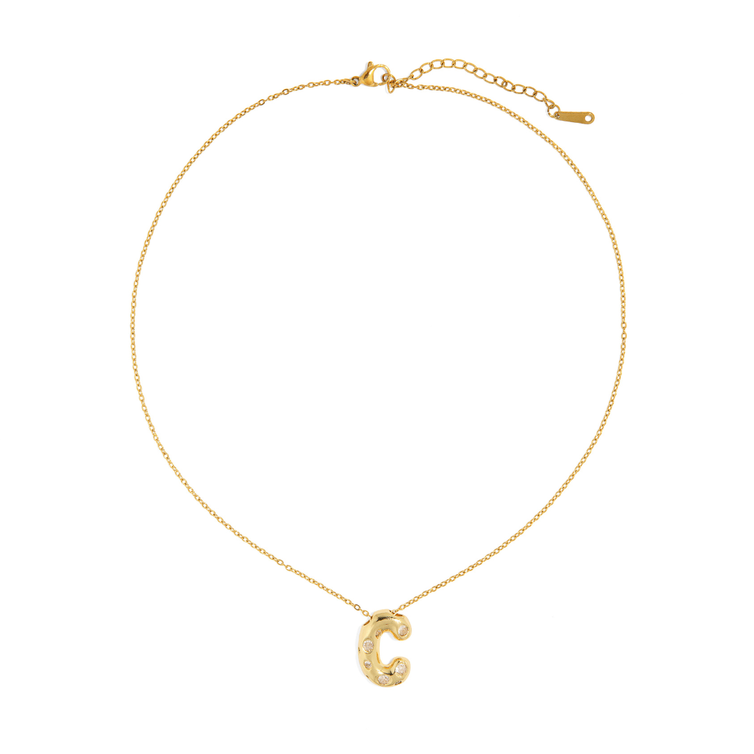 DAZZLE INITIAL NECKLACE - COLLARES - Malandra Jewelry - AC1556.A - N66077