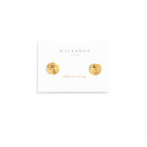 DAZZLING GOLDEN SPIRAL STUDS - ARETES - Malandra Jewelry - VCA240 - 4028