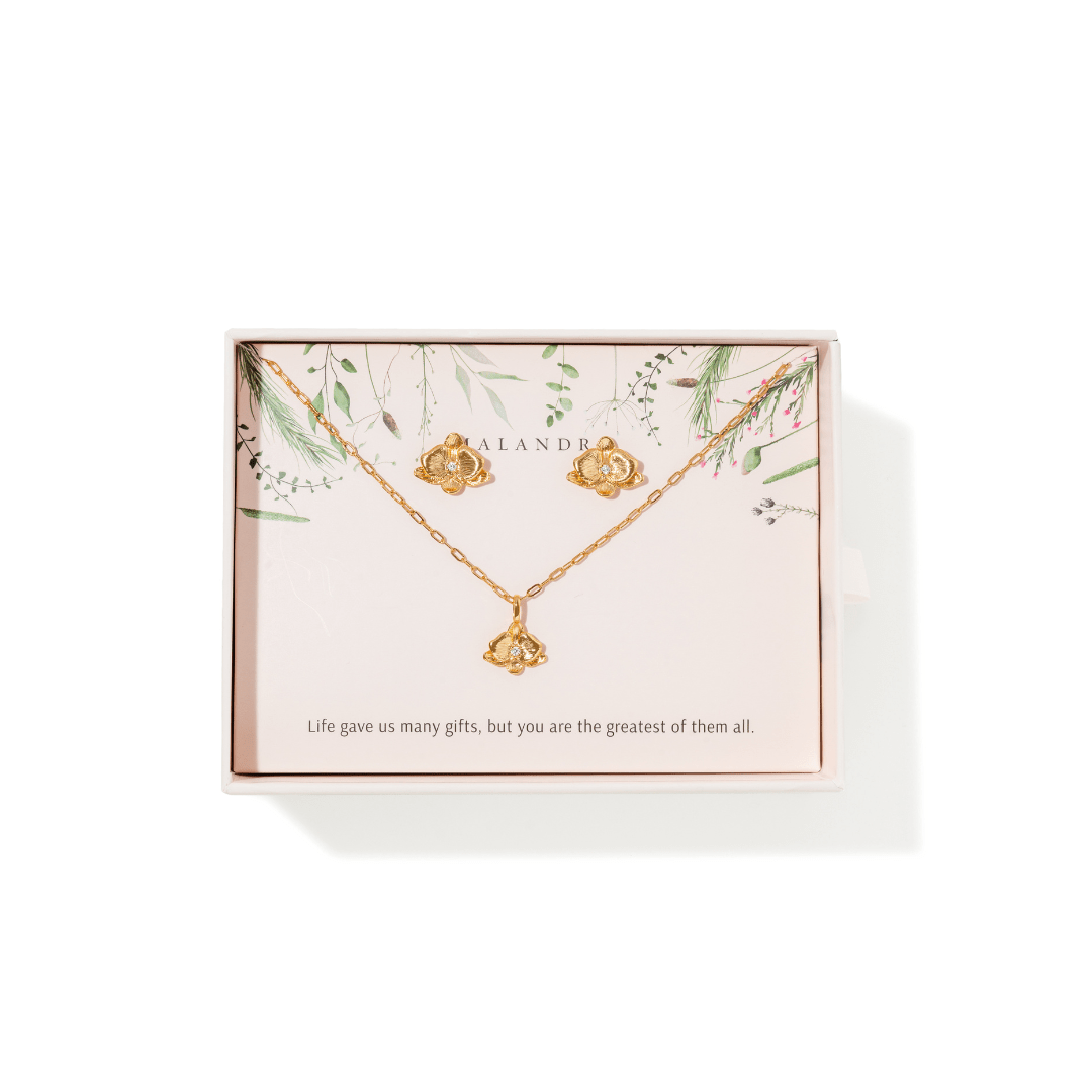 DEAR MOM ORCHID GIFT SET - SETS DE REGALO - Malandra Jewelry - SET214-EYHA187/YHC190