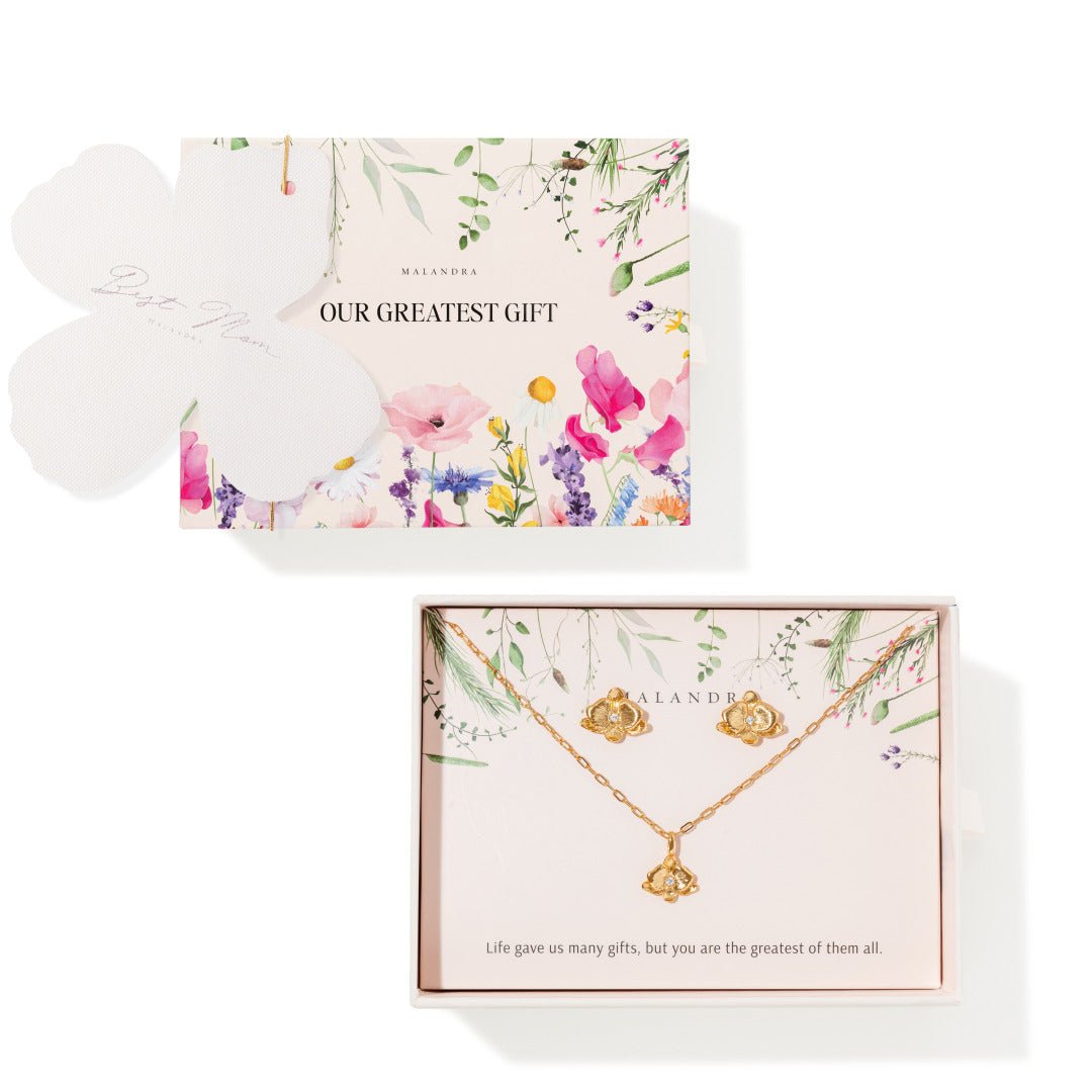 DEAR MOM ORCHID GIFT SET - SETS DE REGALO - Malandra Jewelry - SET214-EYHA187/YHC190