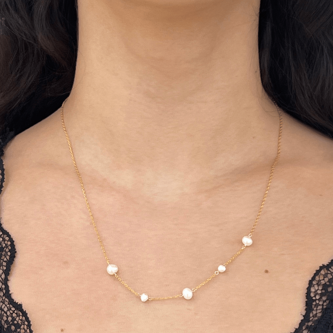 DELICATE PEARL CHAIN NECKLACE - COLLARES - Malandra Jewelry - TC1928
