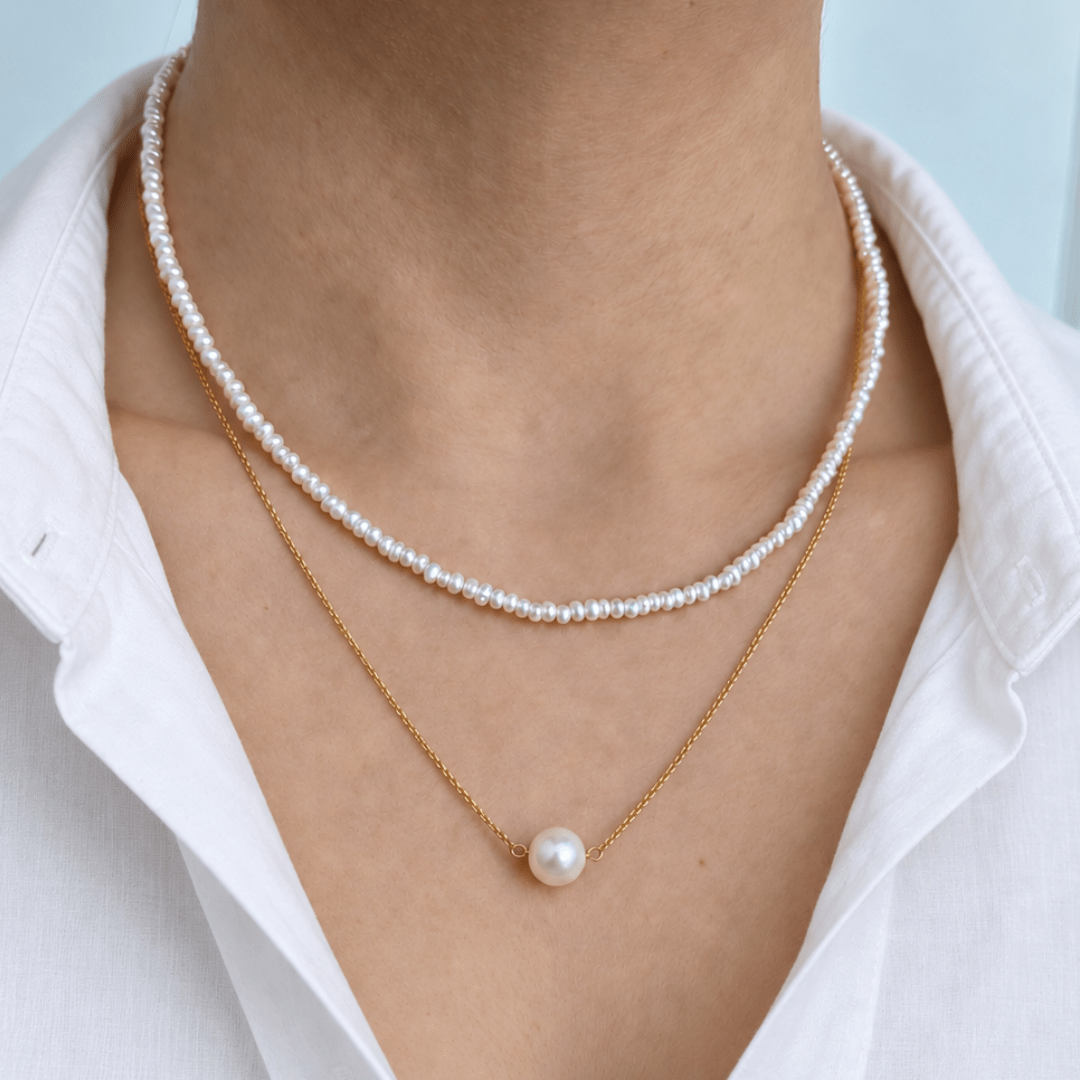 Delicate Pearl Elegance Necklace - COLLARES - Malandra Jewelry - TC2652