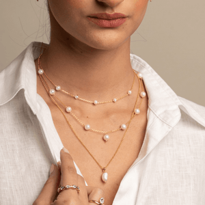 DELICATE PEARLS DOTS NECKLACE - COLLARES - Malandra Jewelry - TC1928