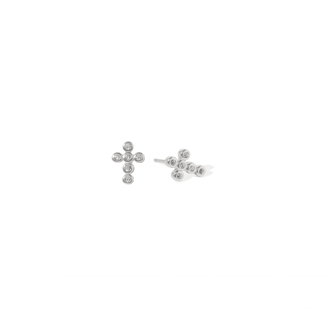DIVINE SPARK CROSS EARRINGS - ARETES - Malandra Jewelry - FBA495-1EAR0184-1RR-2
