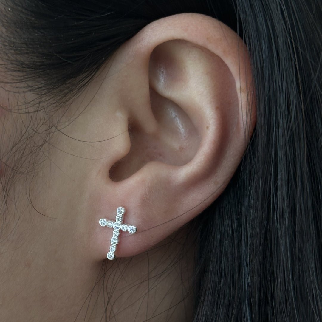 DIVINE SPARK STUDS - ARETES - Malandra Jewelry - FBA532-1EJG0022-1PP-4