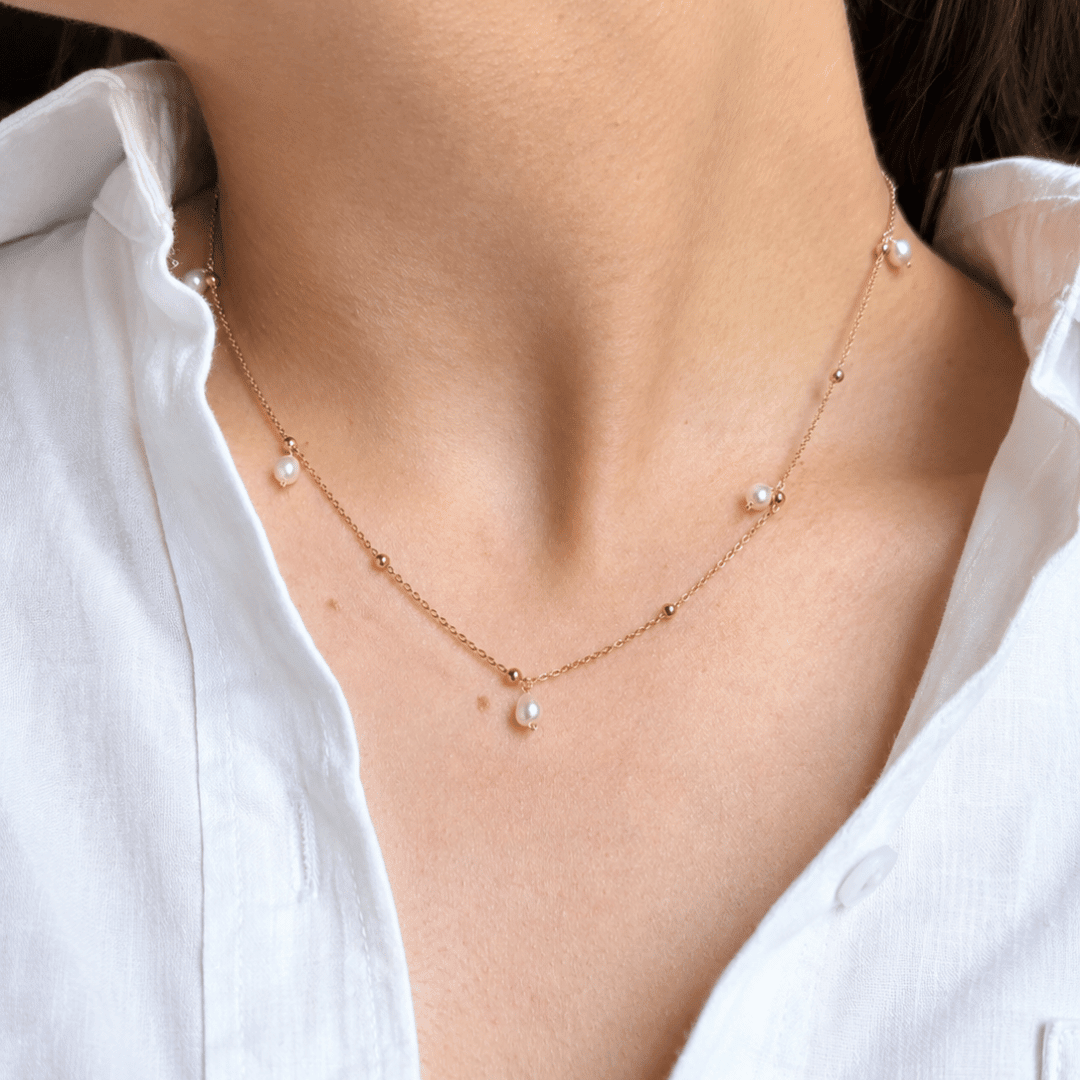 DOTTED PEARL NECKLACE - COLLARES - Malandra Jewelry - TC2526