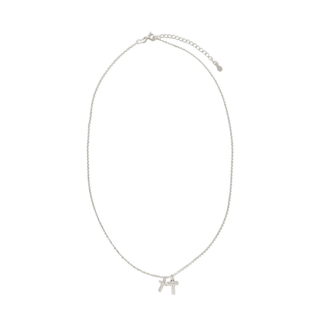 DOUBLE CROSS SPARK NECKLACE - COLLARES - Malandra Jewelry - FBC473-1ECL0003-RP