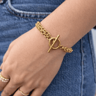 DOUBLE GOLD LINK BRACELET - PULSERAS - Malandra Jewelry - TP2230
