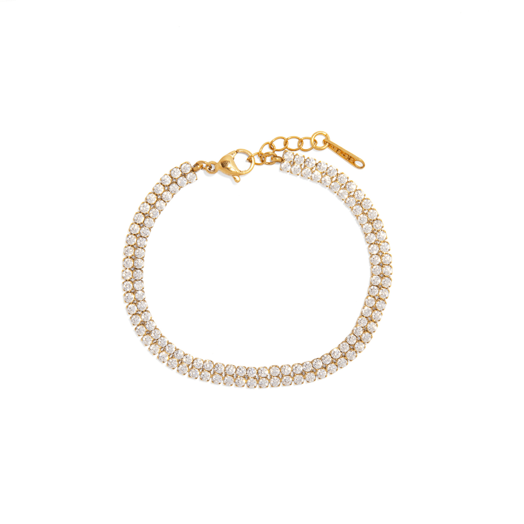 DOUBLE SHINE TENNIS BRACELET - PULSERAS - Malandra Jewelry - EUWP221 - JDB0112064