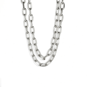 DOUBLE SILVER LINK NECKLACE - COLLARES - Malandra Jewelry - TC1956
