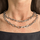 DOUBLE SILVER LINK NECKLACE - COLLARES - Malandra Jewelry - TC1956