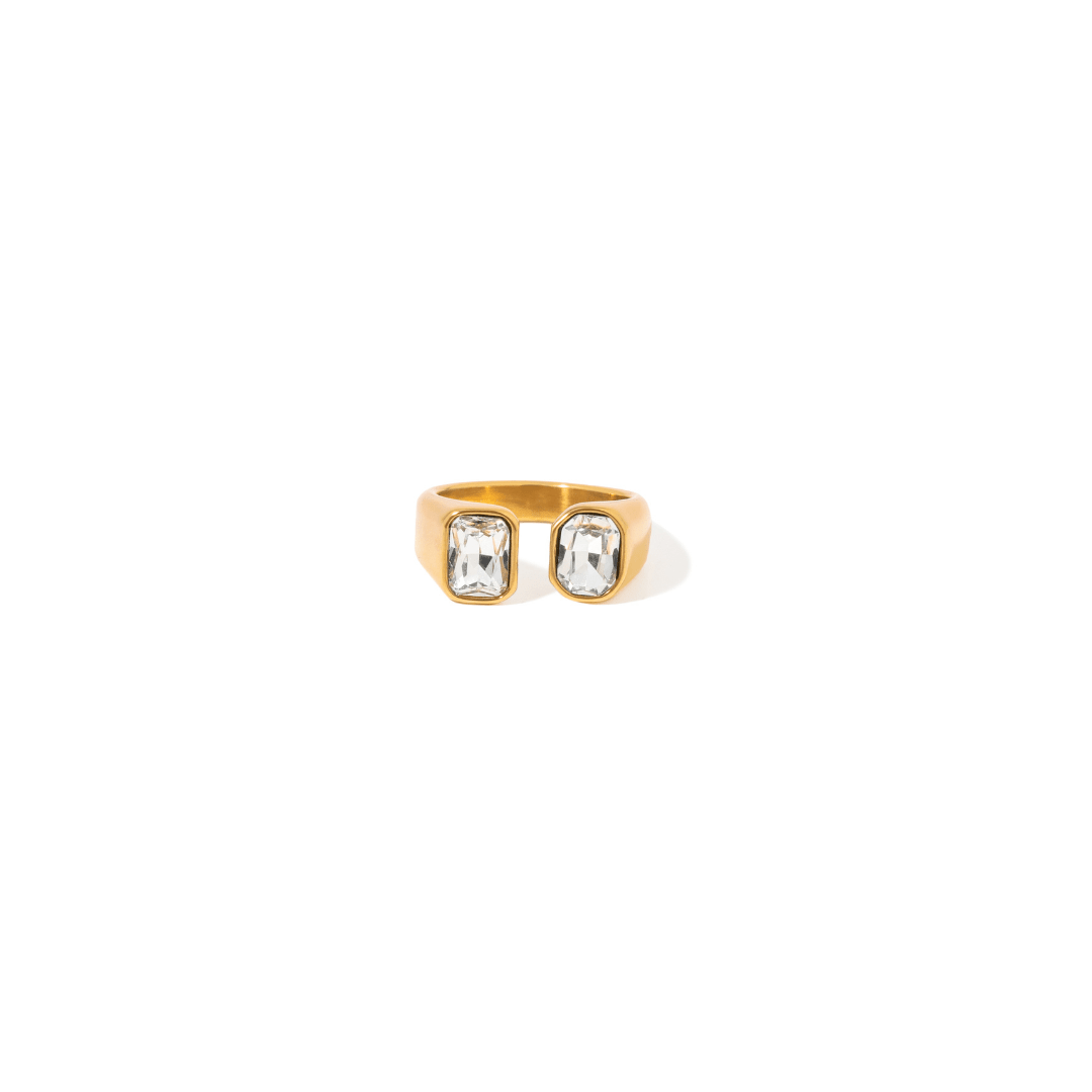 DOUBLE SQUARE RING - ANILLOS - Malandra Jewelry - EUWR413-JDR0112204