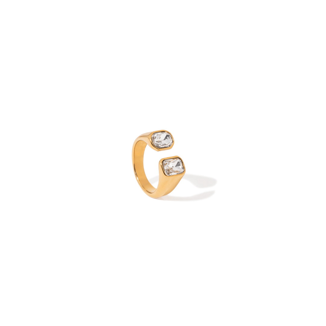DOUBLE SQUARE RING - ANILLOS - Malandra Jewelry - EUWR413-JDR0112204
