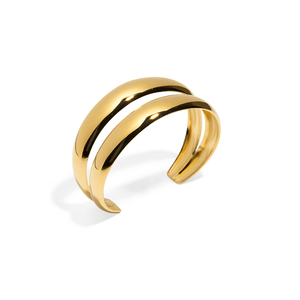DOUBLE STRUCTURED GOLDEN CUFF - PULSERAS - Malandra Jewelry - EUWP128 - JDB2405036