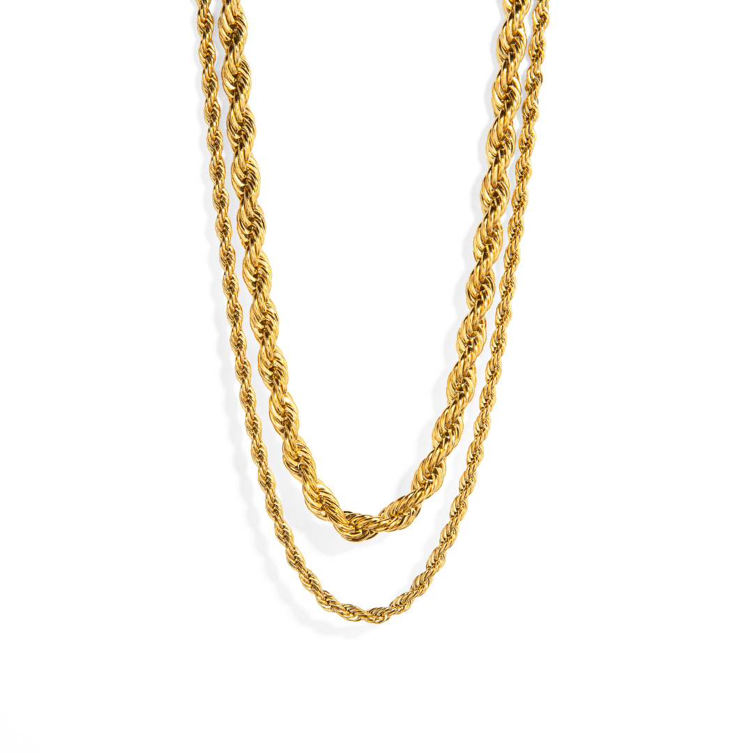 DOUBLE TWIST CHAIN NECKLACE - COLLARES - Malandra Jewelry - TC1915