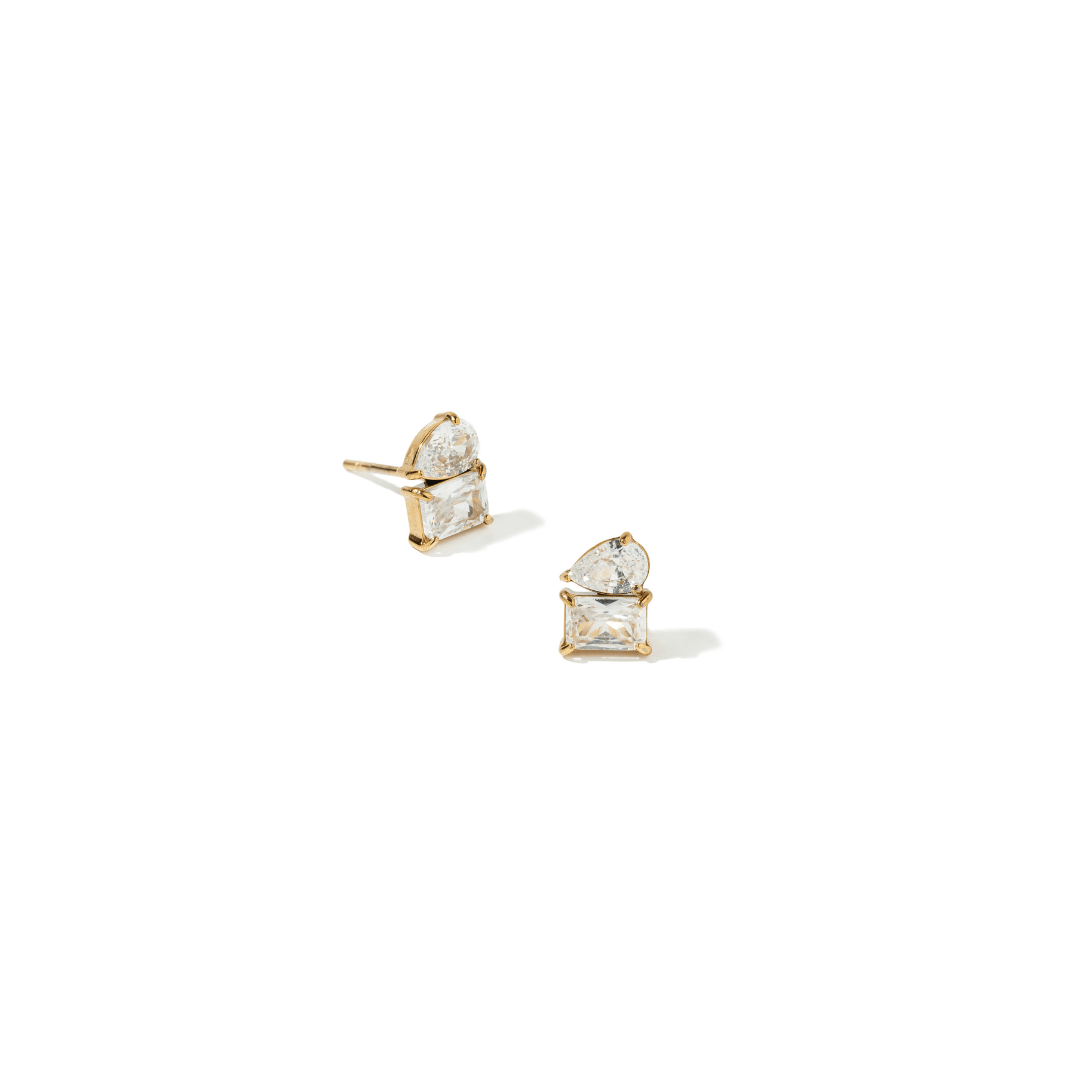 DROP & CUBE ICON STUDS - ARETES - Malandra Jewelry - EUWA243 - DZJDE202506232NINA