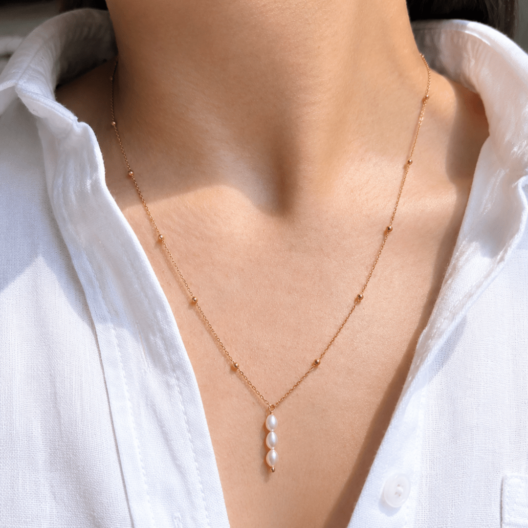 DROPLET PEARL NECKLACE - COLLARES - Malandra Jewelry - TC2527