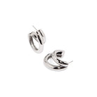 DUAL CHUNKY SILVER HOOPS - ARETES - Malandra Jewelry - AA1313.P - E54321