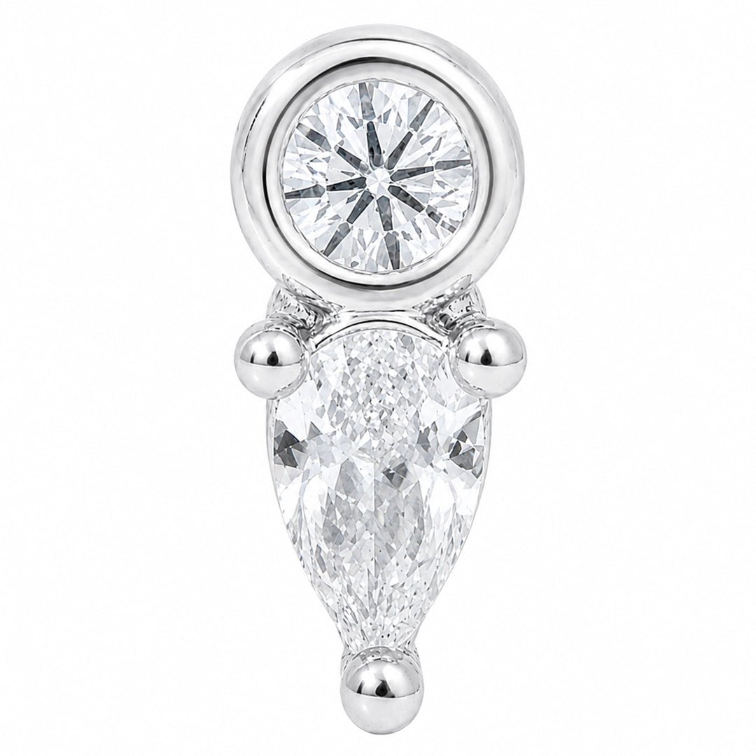 DUAL DROP SILVER PIERCING - ARETES - Malandra Jewelry - ZTA24.P-EGD1231