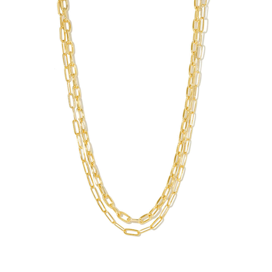DUAL GOLD LINK NECKLACE - COLLARES - Malandra Jewelry - TC2265