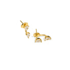 DUAL SPARK SERENA HUGGIES - ARETES - Malandra Jewelry - EAWA56 - MME852 - 2