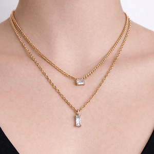 DUAL ZIRCONIA LUXE NECKLACE - COLLARES - Malandra Jewelry - ICC566