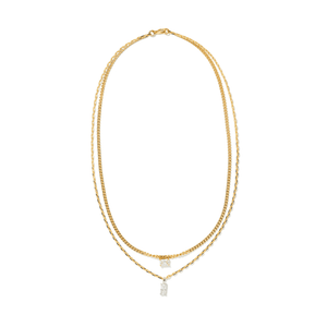 DUAL ZIRCONIA LUXE NECKLACE - COLLARES - Malandra Jewelry - ICC566