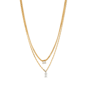 DUAL ZIRCONIA LUXE NECKLACE - COLLARES - Malandra Jewelry - ICC566