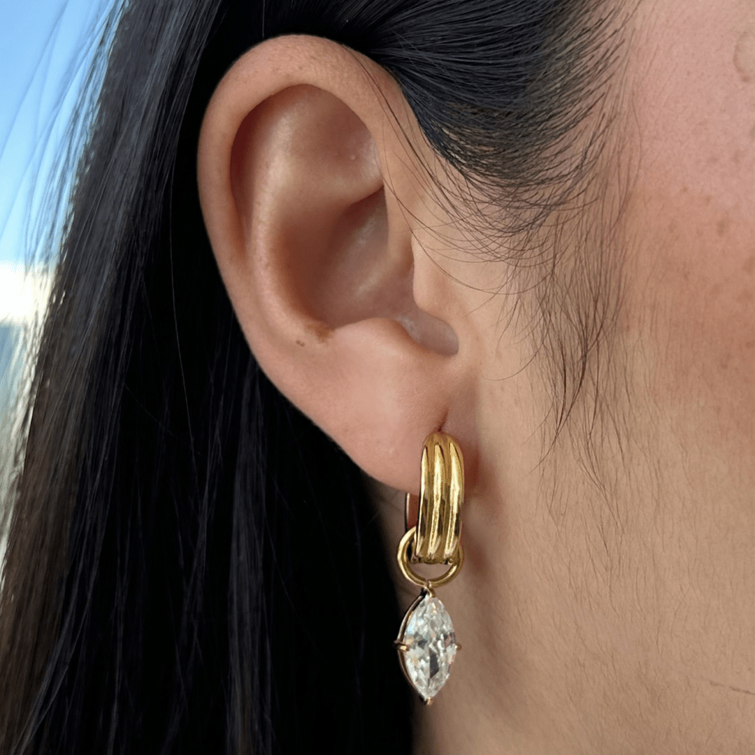 DUO DROP LUXE EARRINGS - ARETES - Malandra Jewelry - EUWA373-JDE0106057