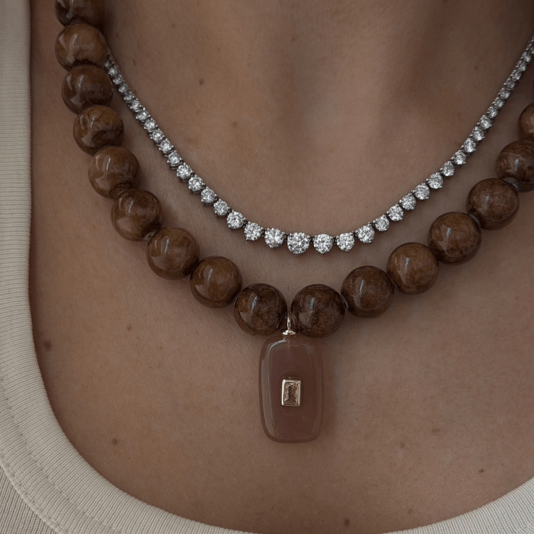 EARTH JADE GAIA NECKLACE - COLLARES - Malandra Jewelry - TC2438