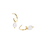 ELEGANCE CLASSIC PEARL HOOPS - ARETES - Malandra Jewelry - TA2013