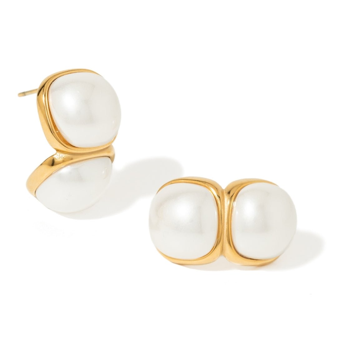 ELEGANT GLOW PEARL EARRINGS - ARETES - Malandra Jewelry - EUWA305-JDE0107038