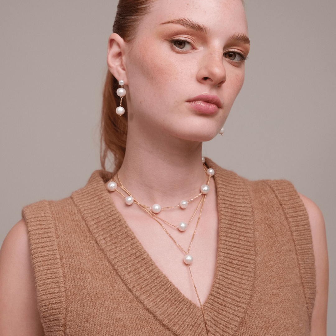 ELEGANT PEARL DOTS NECKLACE - COLLARES - Malandra Jewelry - TC2082
