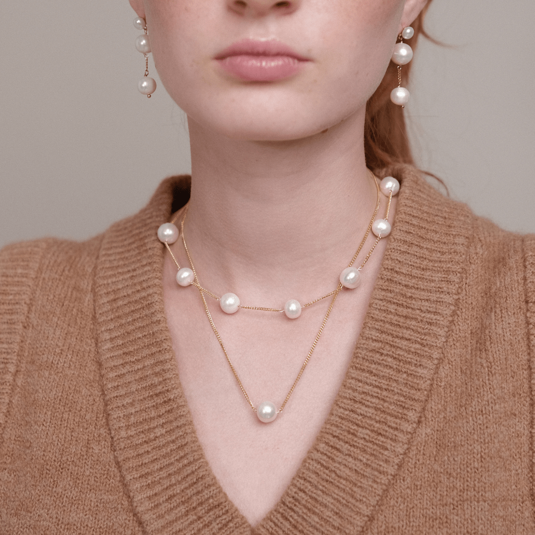 ELEGANT PEARL DOTS NECKLACE - COLLARES - Malandra Jewelry - TC2082