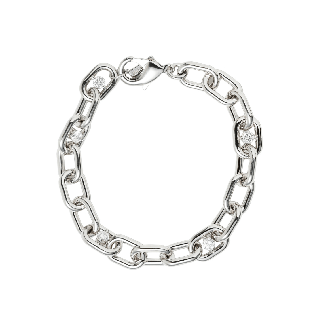 ELEGANT SILVER LINK BRACELET - PULSERAS - Malandra Jewelry - ICP440.P