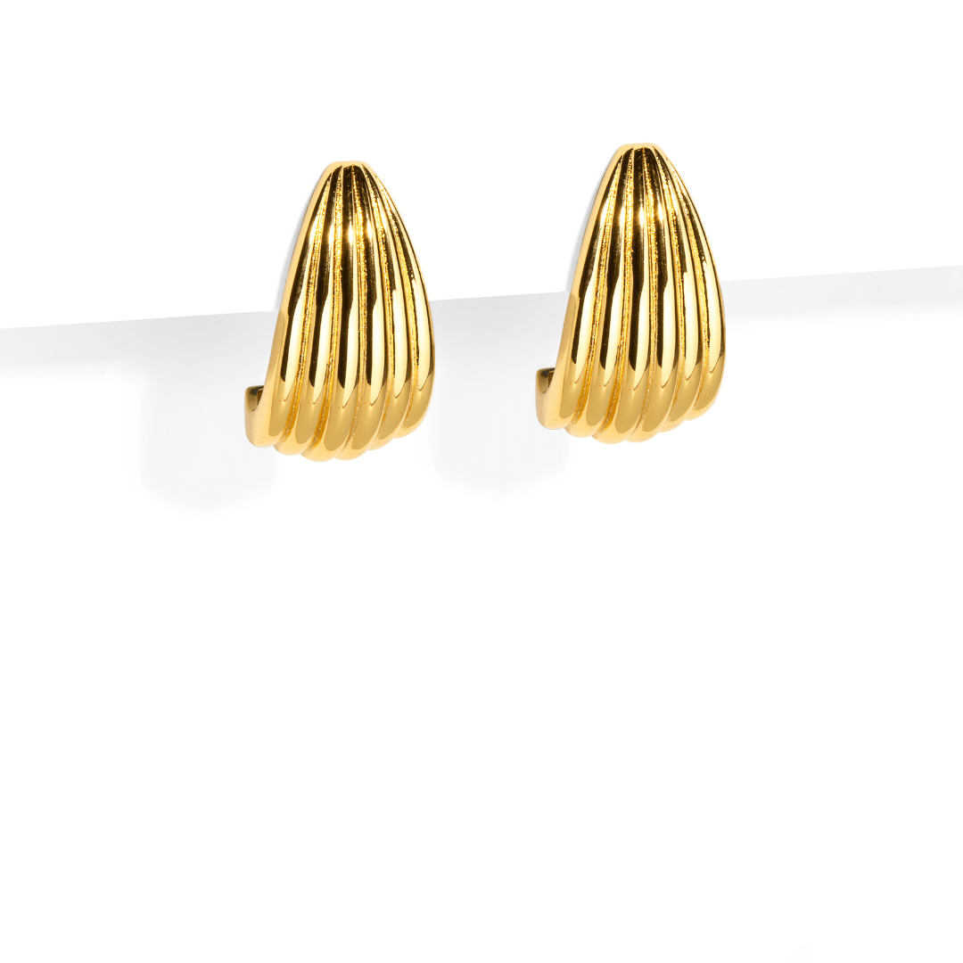 ELEGANT STRIPED DROP ESSENTIAL EARRINGS - ARETES - Malandra Jewelry - ICA519