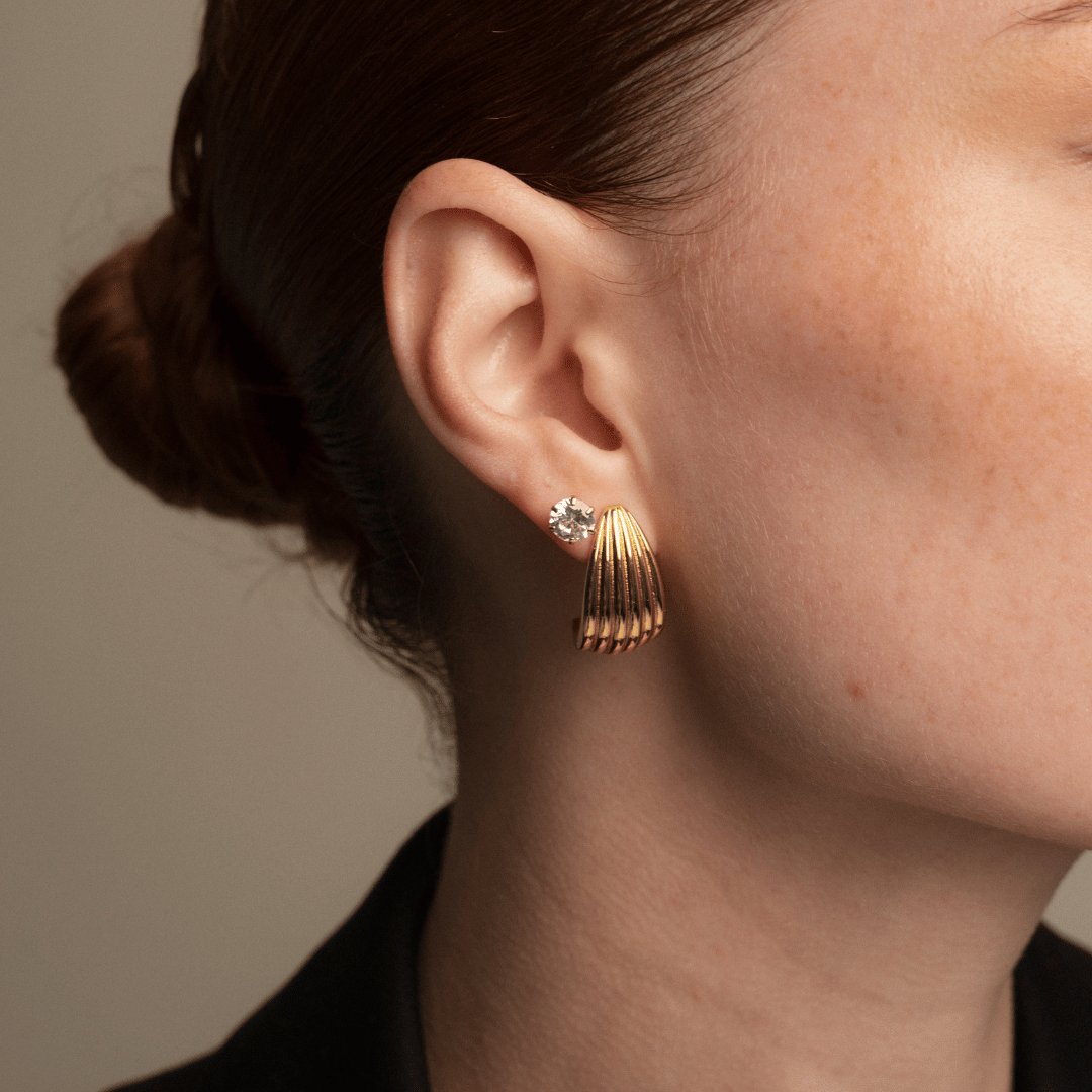 ELEGANT STRIPED DROP ESSENTIAL EARRINGS - ARETES - Malandra Jewelry - ICA519