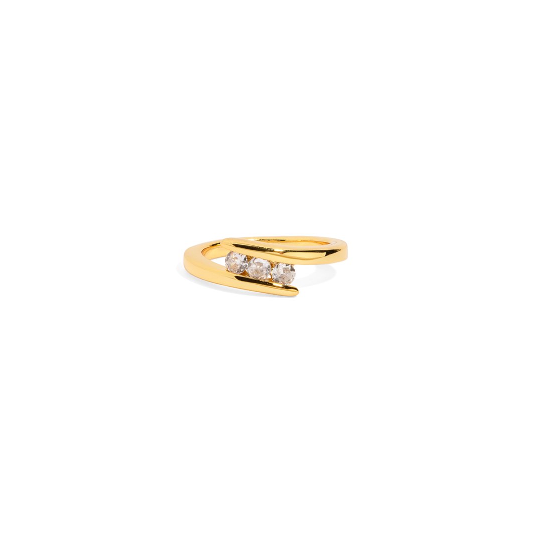 EMBRACE GOLDEN SPARK RING - ANILLOS - Malandra Jewelry - EVFR35.6 - 0612 - 0020C