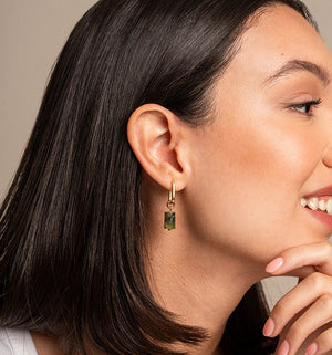 Emerald Aura Earrings - ARETES - Malandra Jewelry - TA1627